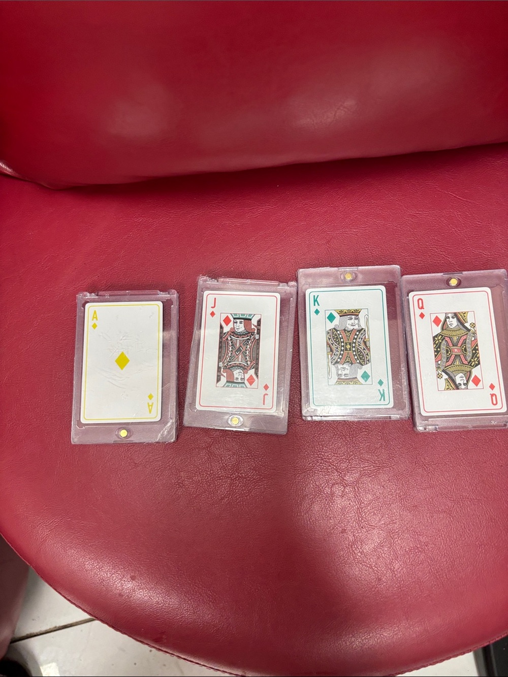 Red Playing Card Set with Clear Plastic Holders- Bundle of four#23